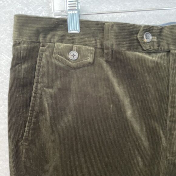 Bonobos Corduroy Trouser Size 36x30 Pine Green TAILORED FIT Flat Front Pockets - Picture 4 of 12